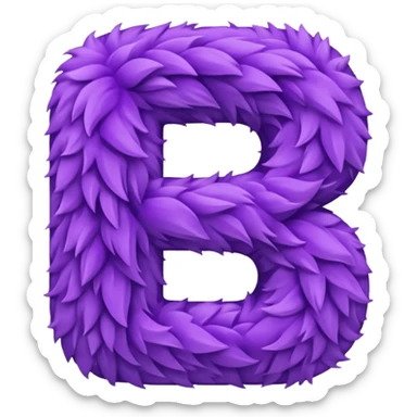 The fluffy letter S is purple in color sticker