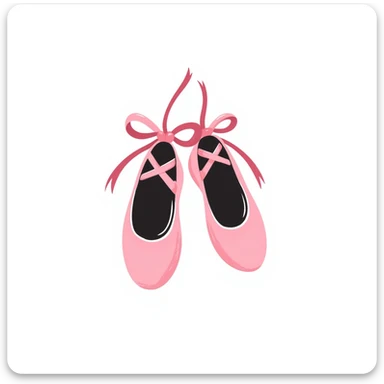pink ballet shoes, hand drawn style, soft lines sticker