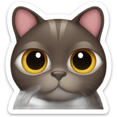 Dark-Brown-Fat-cat sticker