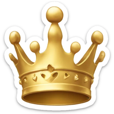  Delicate Golden crown with a heart  sticker