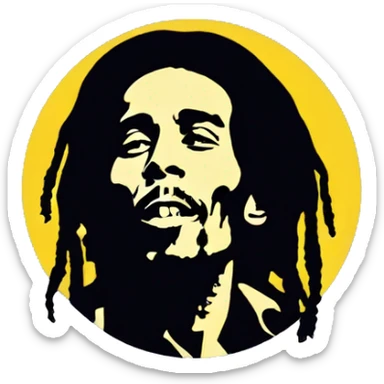 Bob Marley smoking sticker