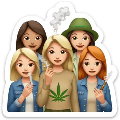 Ladies, smoking weed sticker