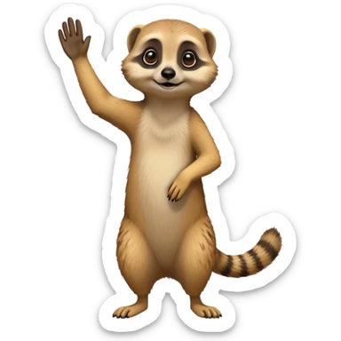 Meerkat waving good bye sticker