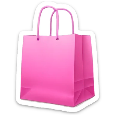 Pink shopping bag sticker