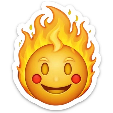 Make it look like a normal emoji just with burning head🙂🔥 cobine the two sticker
