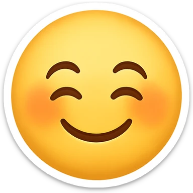 cute emoji, smiling with closed eyes, chubby cheeks sticker