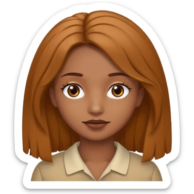 branca, olhos hazel, franjnha, pequenas sardas, cabelo castanho escuro, cabelo medio  sticker