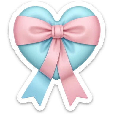 pastel heart with a soft pastel ribbon sticker