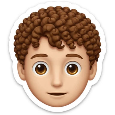 Create an emoji of YouTuber DavidMC's face - he has hair with short sides but a curly top, it is brown sticker