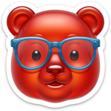 gummy bear with glassess sticker