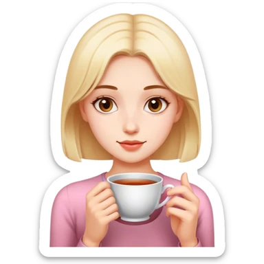 Girl hand holding a cup of tea sticker