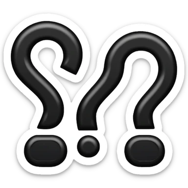 three black question marks next to each-other sticker