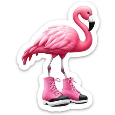 Pink flamingo in tap dancing shoes sticker