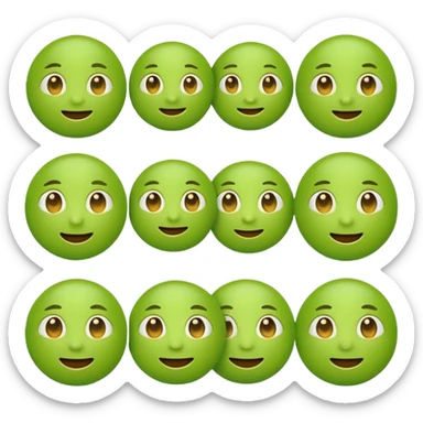 Green emoji with all expression  sticker