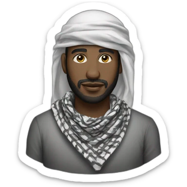 Keffiyeh black male sticker