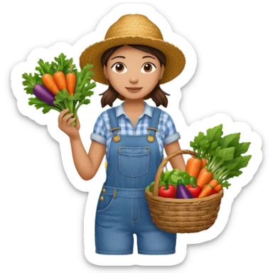 female farmer sticker