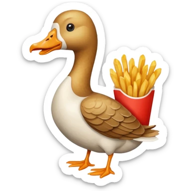 GOOSE HOLDING FRENCH FRIES sticker