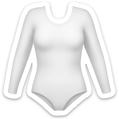 white long-sleeve closed-neck bodysuit sticker