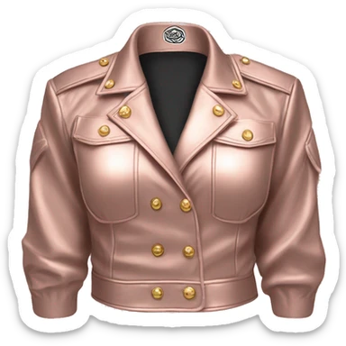 Realistic Isolated Rose gold military style bolero jacket. sticker