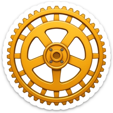 warning sign with gear sticker