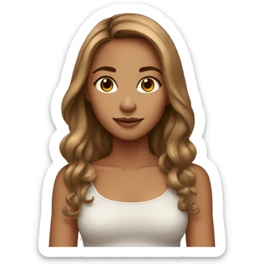 stunning tan girl light brown hair sticker