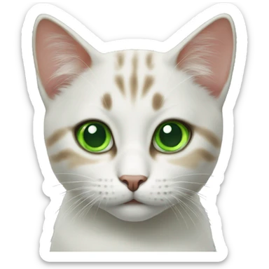 Cat cat green eyes sticker