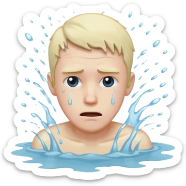 man drowning sticker