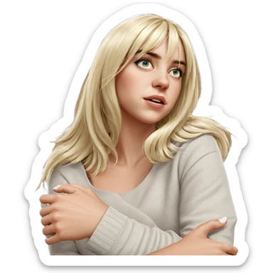 realistic portrait of blonde girl sticker