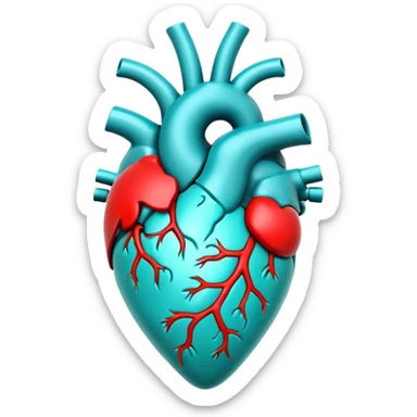 Turquoise Not-anatomical  heart and notes sticker