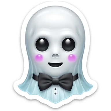 A ghost with a bowtie sticker