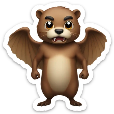 Angry winged beaver sticker