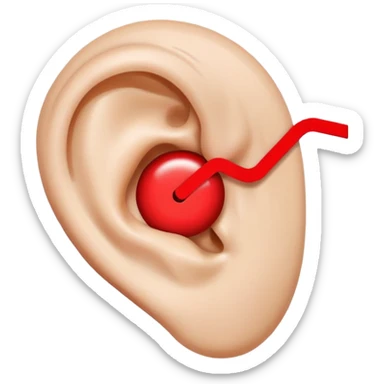 icon of an ear with a bold red line crossing through it, symbolizing ignore sticker