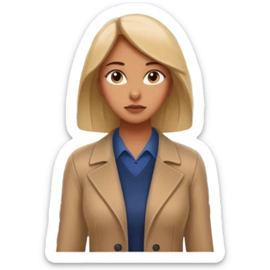 Woman standing in front of a moving train just staring forward sticker