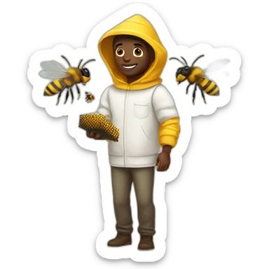 Black man as a beekeeper full body sticker