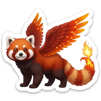 Red Panda-Red Fox-Braviray-Delphox-Fennekin-fusion-animal-hybrid-creature sticker