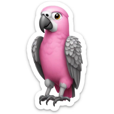 Pink and gray parrot sticker