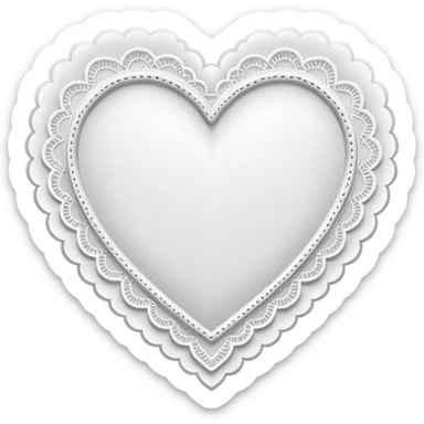 white heart with lace border sticker