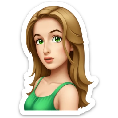 female, wearing a dress, long dark-blonde habe  sticker