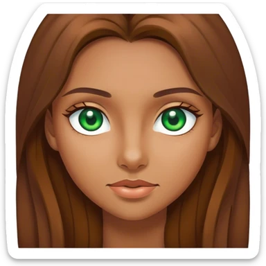 girl with long brown hair and, green eyes sticker