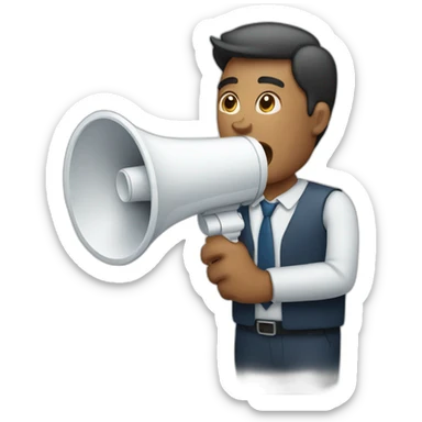 man speaking in a megaphone  sticker