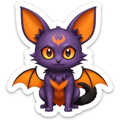 Noibat-Litten-Bat-Cat-Fakémon-hybrid-creature (full body)  sticker