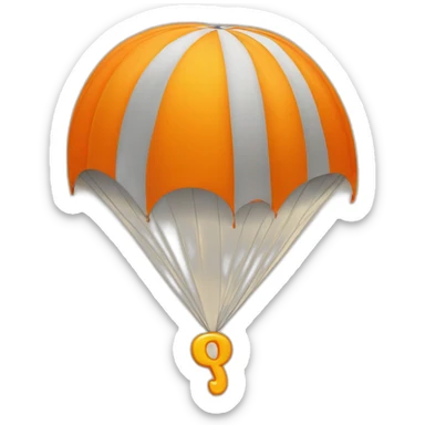 orange letter Q to which the parachute is attached sticker