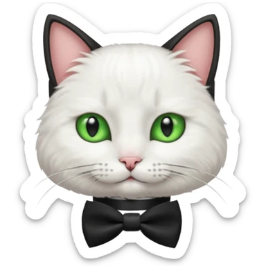 Cat with bow-tie collar, half body sticker