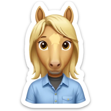 blonde horse with shirt  sticker