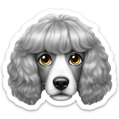 A very very grey cute dog with Wig so greatful sticker
