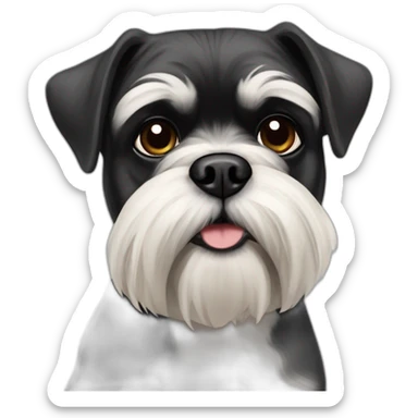 pug x schnauzer with white furr sticker