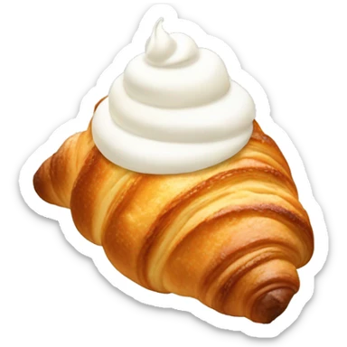 Croissant with whipped cream  sticker
