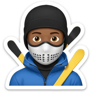 A black male in a ski mask sticker