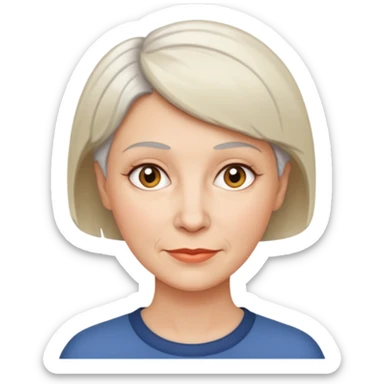 hazme la misma mujer blanca pero mas viejita y con el pelo corto sticker
