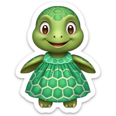 Turtle wearing a dress sticker